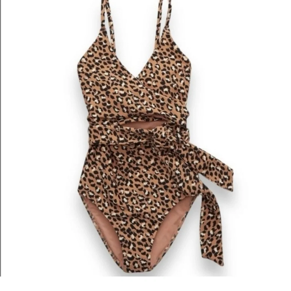 Aerie Leopard Print One Piece Swimsuit - Picture 1 of 3